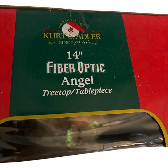 Kurt Adler 14" Lighted Gold & Ivory Angel Tree Topper - Fiber Optic - Picture 5 of 6